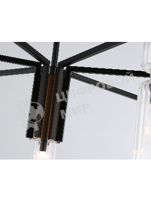 Люстра Ambrella light LH56115/7 BK/BS/CL черный/латунь/прозрачный E14*7 max 40W D705*350