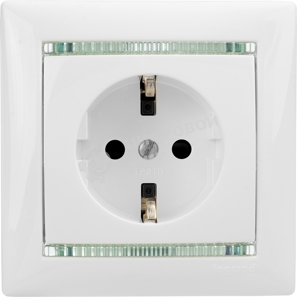 Розетка электрическая Valena с заземлением (белая)