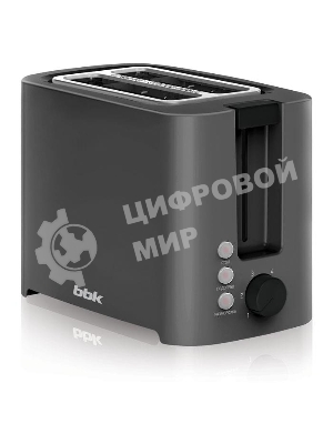 Тостер BBK TR81M темно-серый, 800 Вт, 2 слота