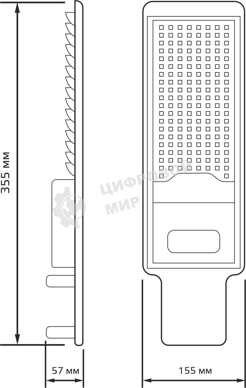 Светильник светодиодный Gauss уличный консольный LED ДКУ 50 Вт 5000 Лм 5000К IP65 190-250 В КСС Д 355х155х57 мм Avenue