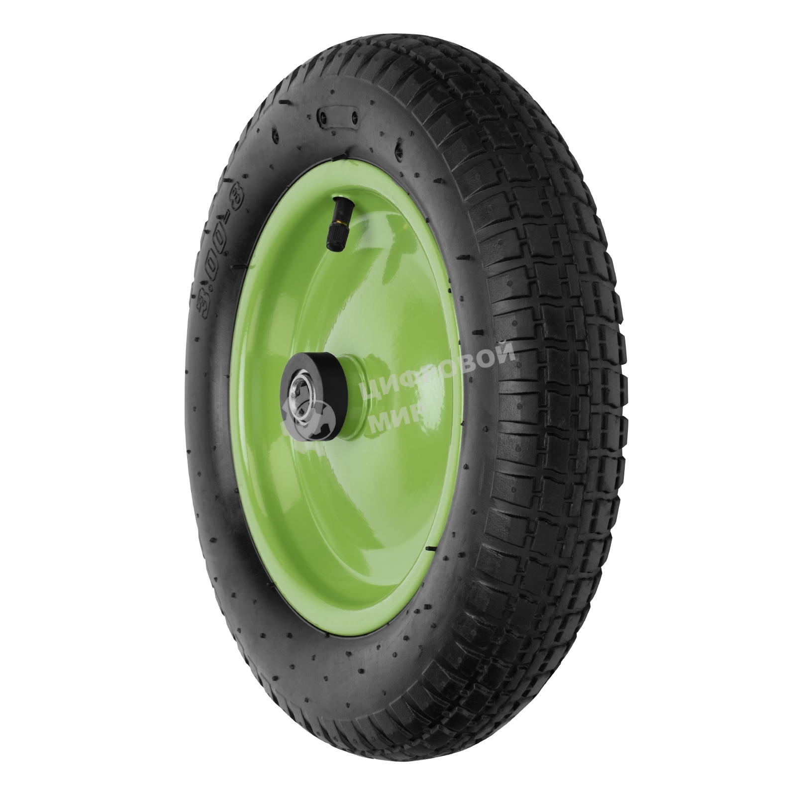 Колесо Сибртех пневматическое 3,00-8, длина оси 90мм,подшипник 16мм