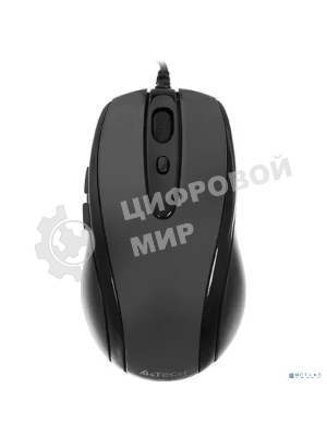Мышь проводная A4Tech N-708X серый глянец/черный, 1600 dpi, USB, кнопки - 6