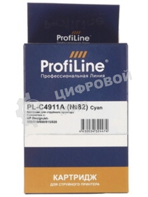Картридж струйный ProfiLine PL-C4911A №82 для принтеров HP Deskjet 500/500ps/510/800/800ps DesignJet copier cc800ps Cyan водные
