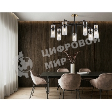 Люстра Ambrella light LH56115/7 BK/BS/CL черный/латунь/прозрачный E14*7 max 40W D705*350