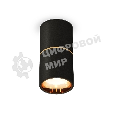 Светильник Ambrella Light XS6302082 SBK/PYG черный песок/золото желтое полированное MR16 GU5.3 (C6302, A2062, N6113)