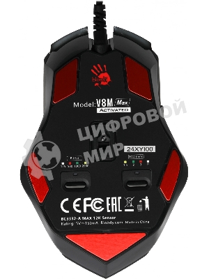Мышь проводная A4Tech Bloody V8M Max черный, 12000 dpi, USB, кнопки - 10