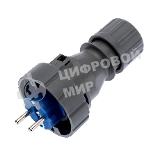 Вилка Rexant прямая влагозащищенная 2P+РE, 16 А, IP68