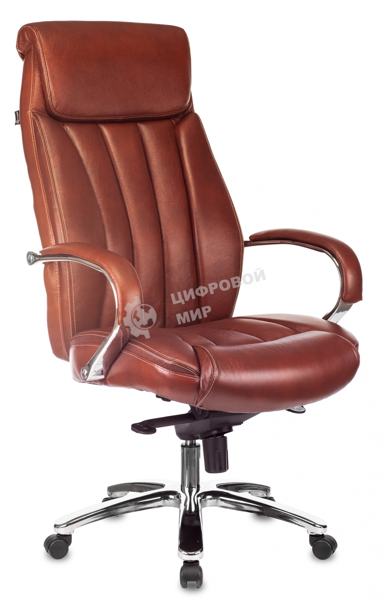 Кресло руководителя Бюрократ T-9922SL светло-коричневый Leather Eichel кожа крестовина металл хром