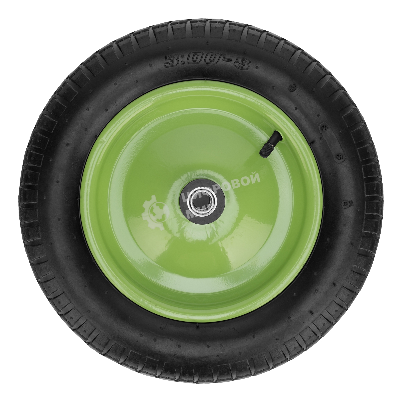 Колесо Сибртех пневматическое 3,00-8, длина оси 90мм,подшипник 16мм