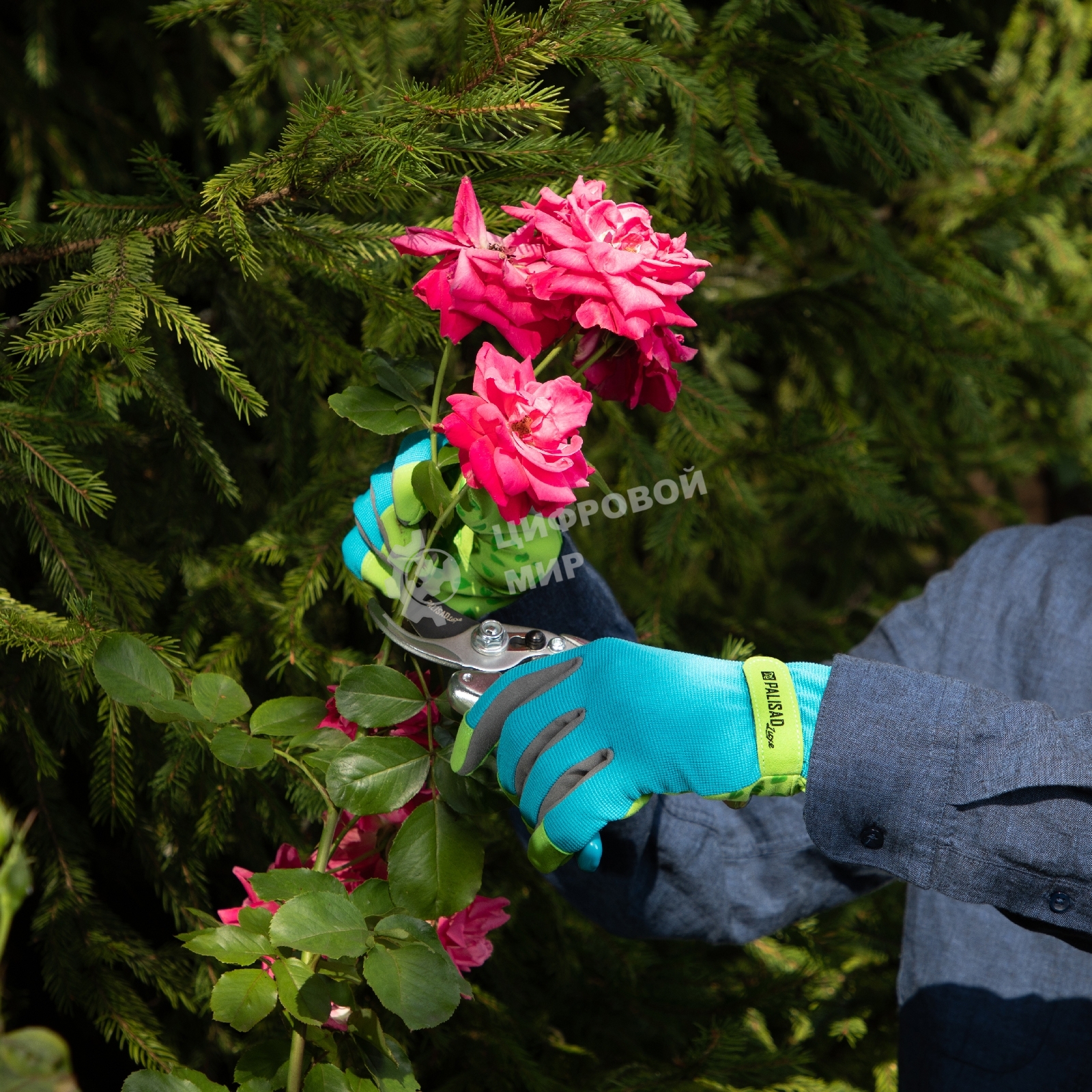 Перчатки садовые Luxe Palisad с удлиненной манжетой, размер 7