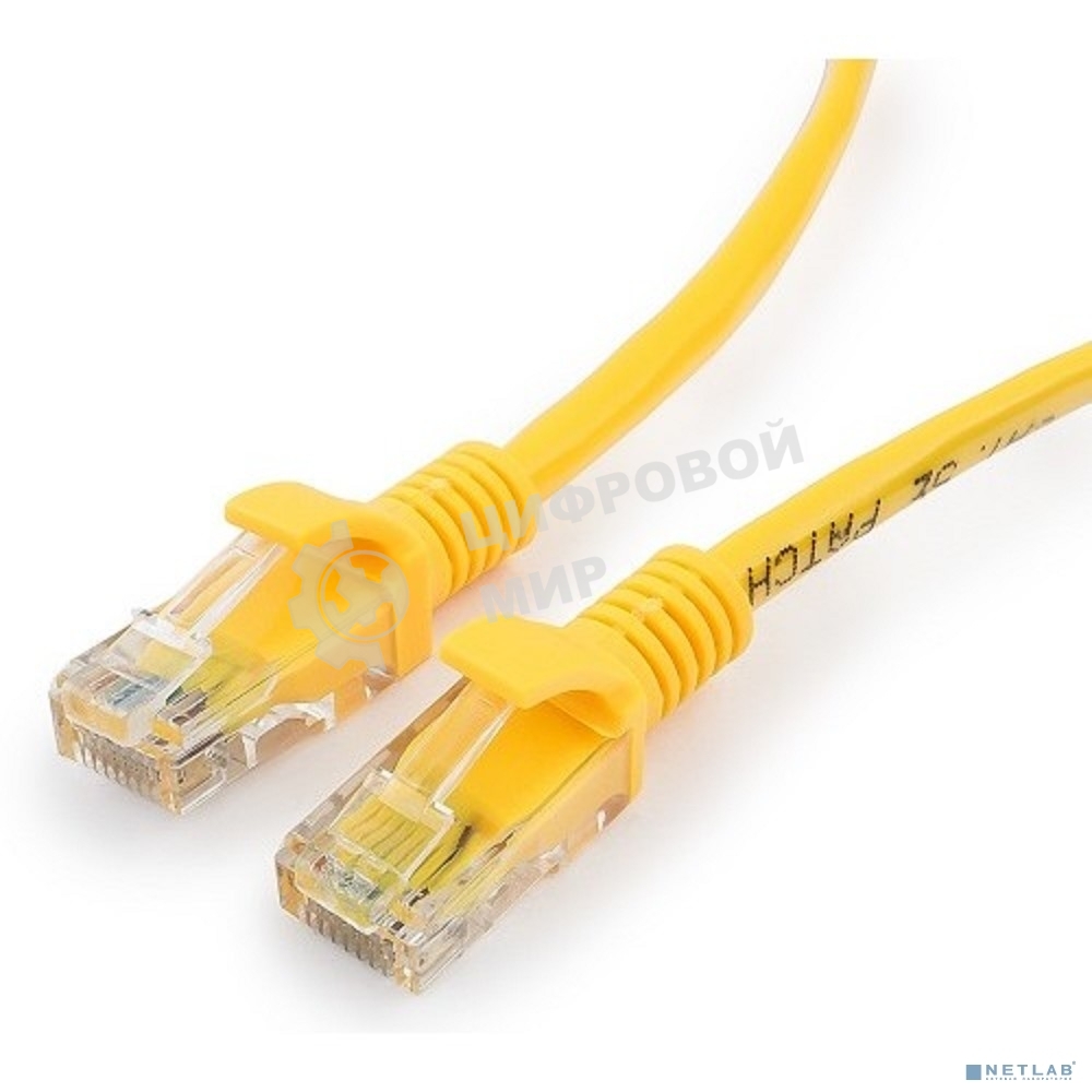 Патч-корд медный UTP Cablexpert PP10-0.25M/Y cat.5e, 0.25 м, литой, многожильный, желтый