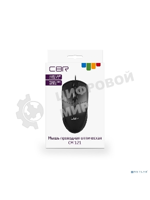 Мышь проводная CBR CM 121 черный, 1000 dpi, USB, кнопки - 3