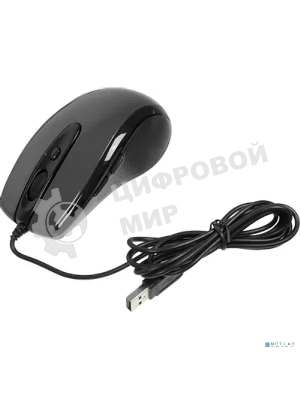 Мышь проводная A4Tech N-708X серый глянец/черный, 1600 dpi, USB, кнопки - 6