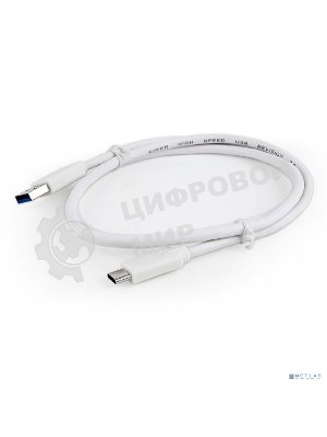 Кабель Bion USB 3.0 AM to Type-C cable (AM/CM), 1 m, белый. 5 Гбит/с . 3A (36W)