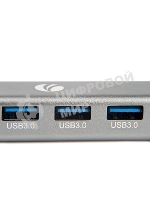 USB-концентратор USB 3.1 Type-Cm --> RJ-45+3port USB3.0(f) Aluminum Shell VCOM DH311A