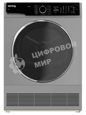 Сушильная машина Korting KD 60L97 S серебристый, 10 кг, сушка - конденсационная, программ - 15, 59.6 x 84.5 x 64 см