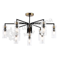 Люстра Ambrella light LH56117/9 BK/BS/CL черный/латунь/прозрачный E14*9 max 40W D765*440