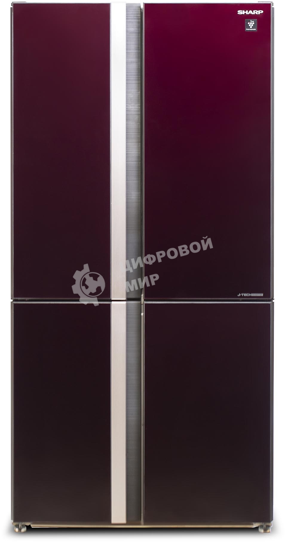 Холодильник Sharp SJ-GX98PRD темно-бордовый трехкамерный Side by Side 394/211 л морозилка снизу