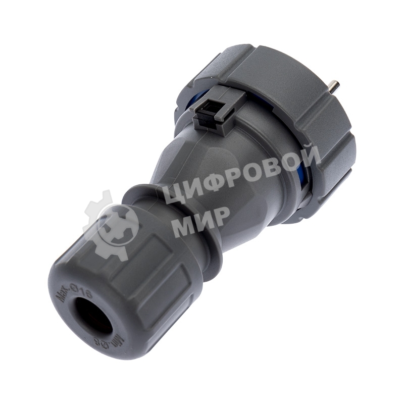 Вилка Rexant прямая влагозащищенная 2P+РE, 16 А, IP68