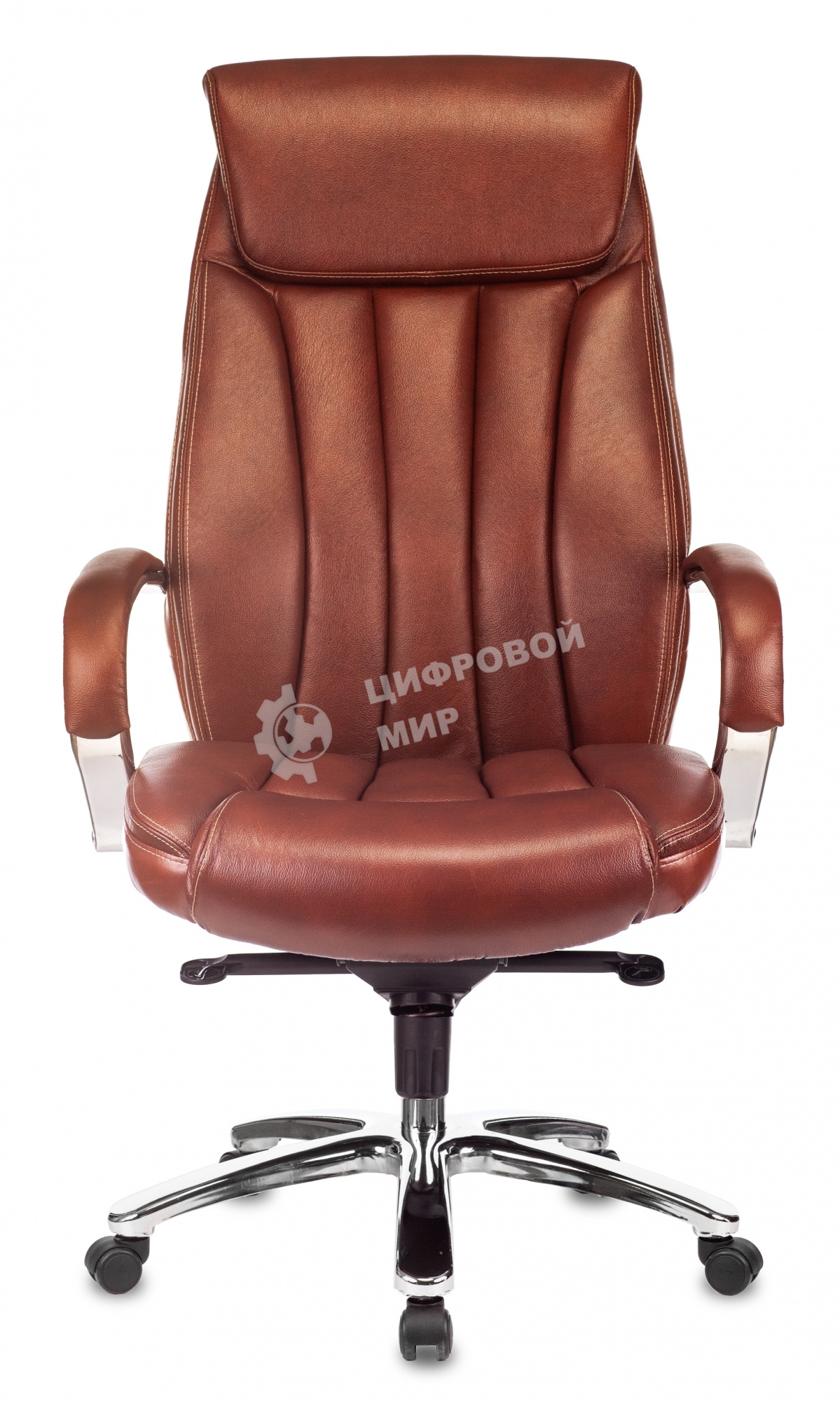 Кресло руководителя Бюрократ T-9922SL светло-коричневый Leather Eichel кожа крестовина металл хром