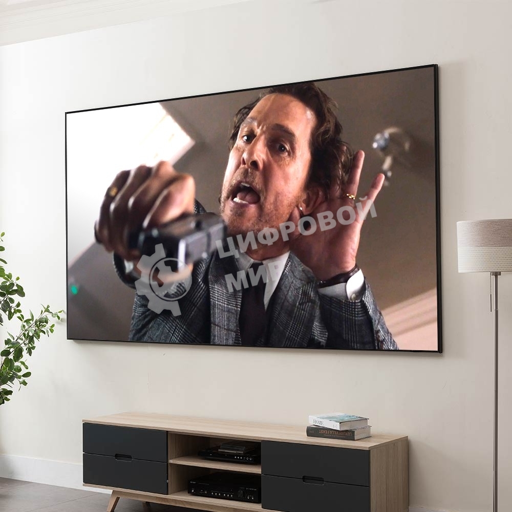 Экран Cinema S'OK 16:9 135' настенно-потолочный,  на раме, 298x168см, рама черный бархат, полотно белый ПВХ