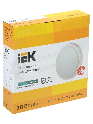 Светильник IEK LDPO0-4004-18-4000-K01 LED ДПО 4004 18Вт IP54 4000K круг белый IEK