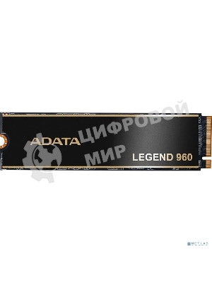 Накопитель SSD ADATA LEGEND 960, 2Tb, PCIe 4.0 x4, M.2 2280, NVMe, R/W 7400/6800, с радиатором