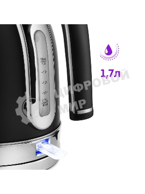 Чайник электрический Kitfort КТ-6102-1 черный с серебром