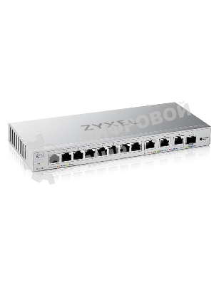 Коммутатор мультигигабитный Smart L2 коммутатор Zyxel XGS1250-12, 8xGE, 3x1/2,5/5/10G, 1xSFP+, кнопка LED ECO Mode, настольный