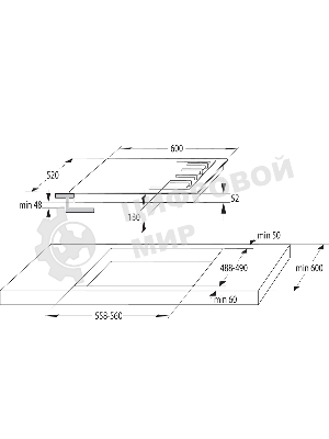 Газовая варочная панель Gorenje GW642SYB, 4 конфорки, эмалированная сталь, черный
