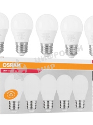 Лампа светодиодная LED Value LVCLP60 7SW/840 шар матовая E27 230В 10х1 RU OSRAM 4058075579835