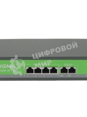 Коммутатор Digma DSP204F-2F-T80 V1, 6×100 Мбит/с, неуправляемый