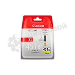 Картридж струйный CLI-451Y (6526B001) для Canon PIXMA iP7240/MG6340/MG5440, Желтый(Yellow), 344стр.