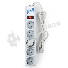 Сетевой фильтр POWER CUBE 1,9 м.* 5 розеток, серый