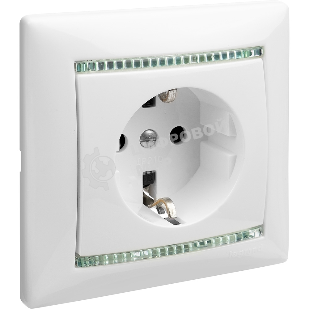 Розетка электрическая Valena с заземлением (белая)