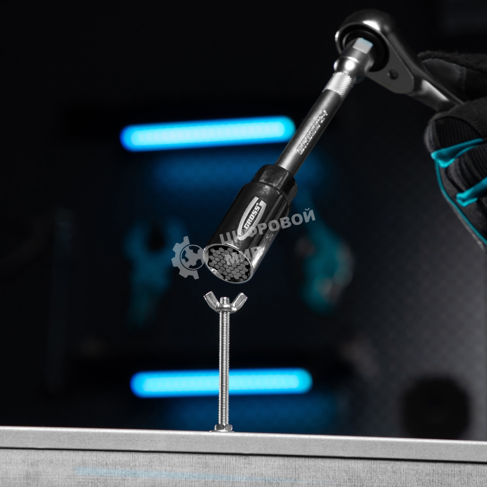 Головка торцевая Gross 13191 многоразмерная CrV 6-21 мм под квадрат 3/8