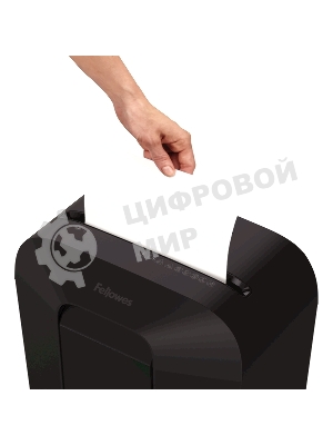 Шредер Fellowes PowerShred LX50 черный (секр.P-4)/перекрестный/9лист./17лтр./скрепки/скобы/пл.карты