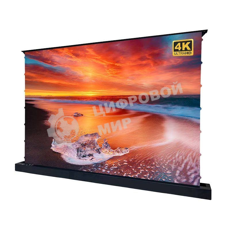 Экран S'OK для UST проектора 266x150 см, 4K, напольный c электроприводом, черный