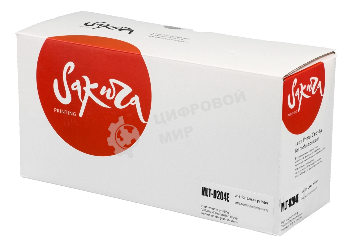 Картридж лазерный Sakura MLTD204E для Samsung SL-M3325/3375/3825/3875/4025/4075 черный, 10 000к.
