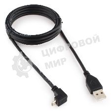 Кабель Gembird/Cablexpert Pro AM/microBM 5P, 1,8м, угловой, экран, черный