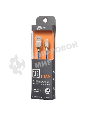 Кабель USB ACD-Titan Lightning - USB-A Нейлон, 1м, сине-черный
