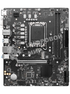 Материнская плата MSI PRO H610M-E DDR4, LGA 1700, Intel H610, 2xDDR4, 4xSATA, 1xM.2, 1xPCIe 4.0 x16, 1xPCIe 4.0 x1, 1xHDMI, 1xVGA, 1xRJ45 1Gb, 2xUSB-A 3.2 Gen 1, 4xUSB-A 2.0, 3x3.5мм, 7.1, mATX