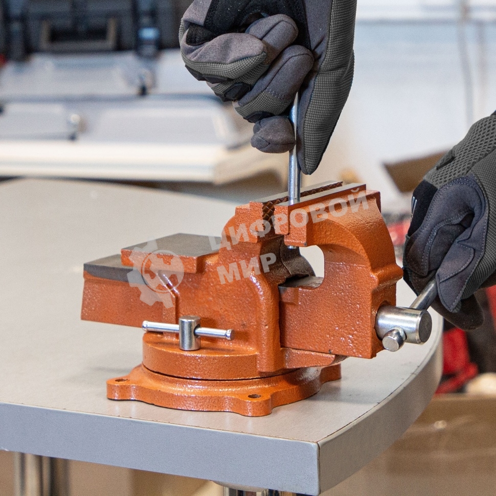 Тиски слесарные Sparta 100мм поворотные с наковальней