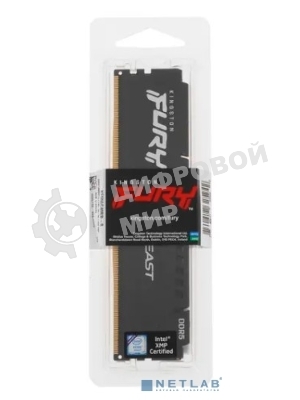 Оперативная память Kingston Fury Beast, DDR5, 8GB (1x8GB), 5600MHz, CL40, DIMM, с радиаторами, черный