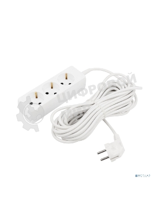 Удлинитель PROconnect 3 гнезда, 10 м, 3х0.75 мм², с/з, белый