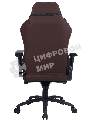 Кресло игровое Cactus CS-CHR-0112BR коричневый, сиденье коричневый, эко.кожа, с подголов. крестовина металл, пластик черный