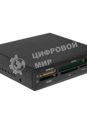 Кард-ридер Gembird FDI2-ALLIN1-02-B/черный/SD/T-Flash/Micro-SD/Micro-SDHC/Micro-SDXC/USB 2.0/метал