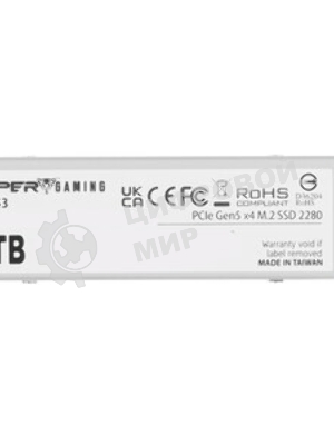 Накопитель SSD Patriot PV553, 4Tb, PCIe 5.0 x4, M.2 2280, NVMe, R/W 12400/11800, с активным охлаждением