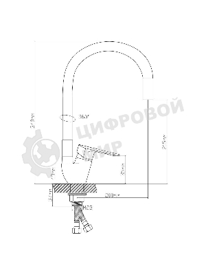 Смеситель для кухни из Латуни, ø35 B8274-10F-E306A