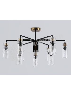 Люстра Ambrella light LH56117/9 BK/BS/CL черный/латунь/прозрачный E14*9 max 40W D765*440